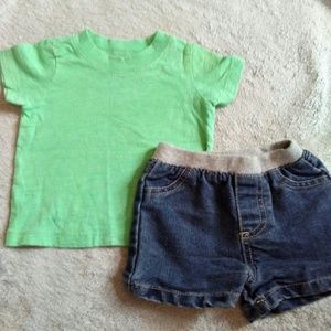Carter's Summer Green Tee & Shorts
